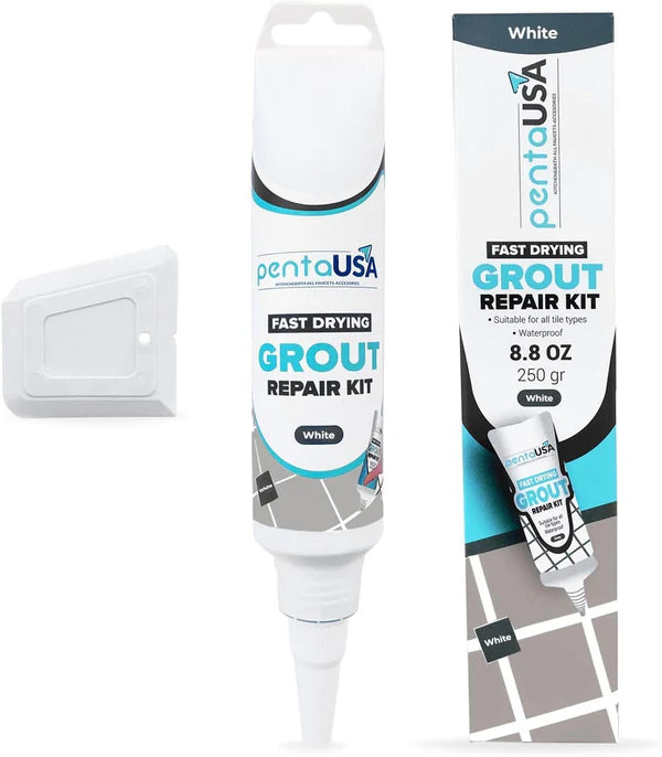 Tile Grout Repair Set - 8.8 oz Grout Renewal Kit - Fast Drying & Odorless, 250g (With Patented Grout Floater)