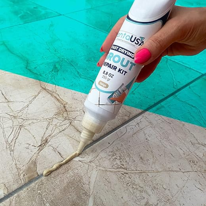 Tile Grout Repair Set - 8.8 oz Grout Renewal Kit - Fast Drying & Odorless, 250g (With Patented Grout Floater)