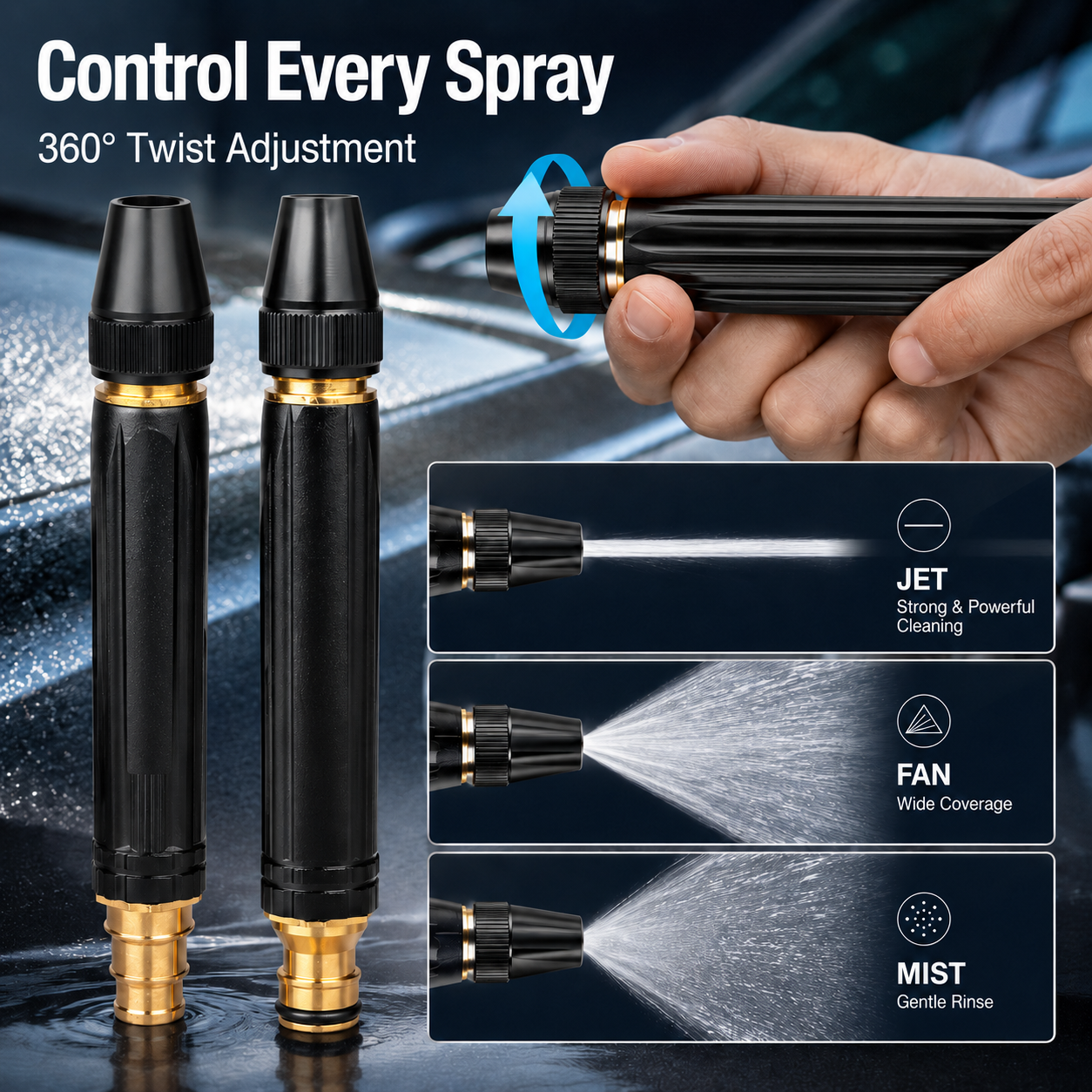 TurboBlast™ Spray Nozzle 💦 — High Pressure Cleaning Power