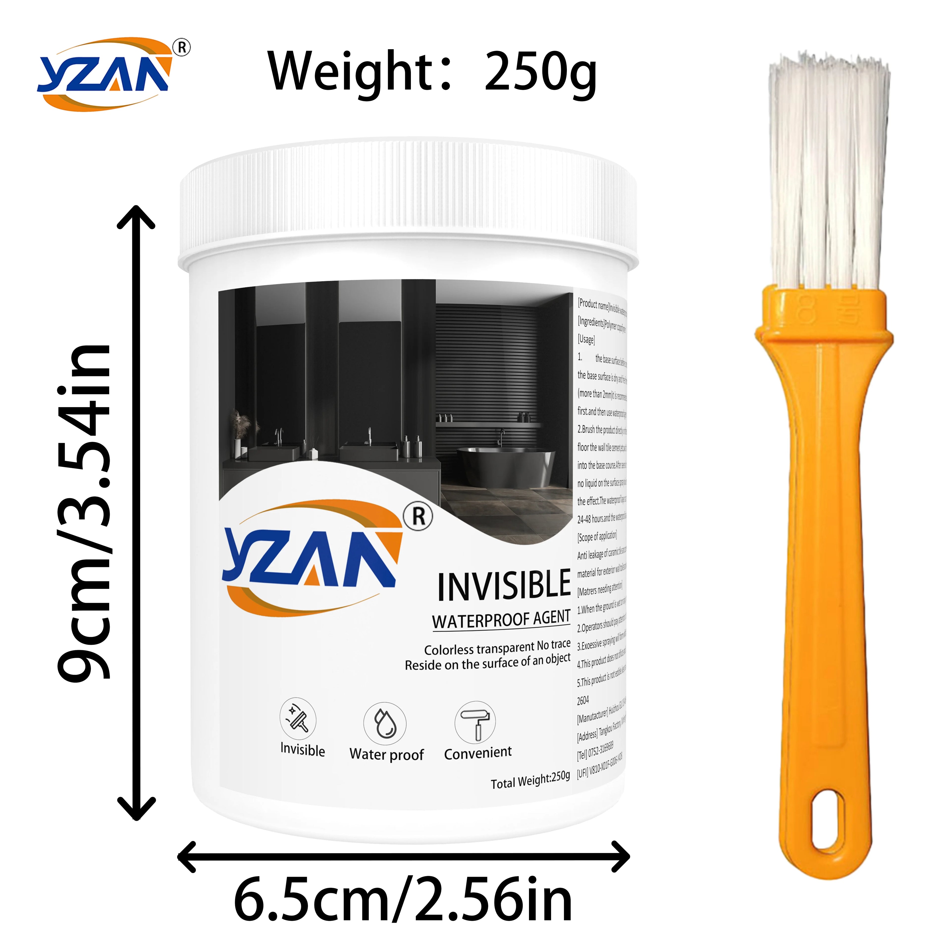 450g Polyurethane Waterproof Coating Invisible Paste Sealant Glue with Brush Adhesive Repair Nano Glue for Home Roof Bathroom Freeze-resistant Wall Crack Repair Glue Easy to brush on.