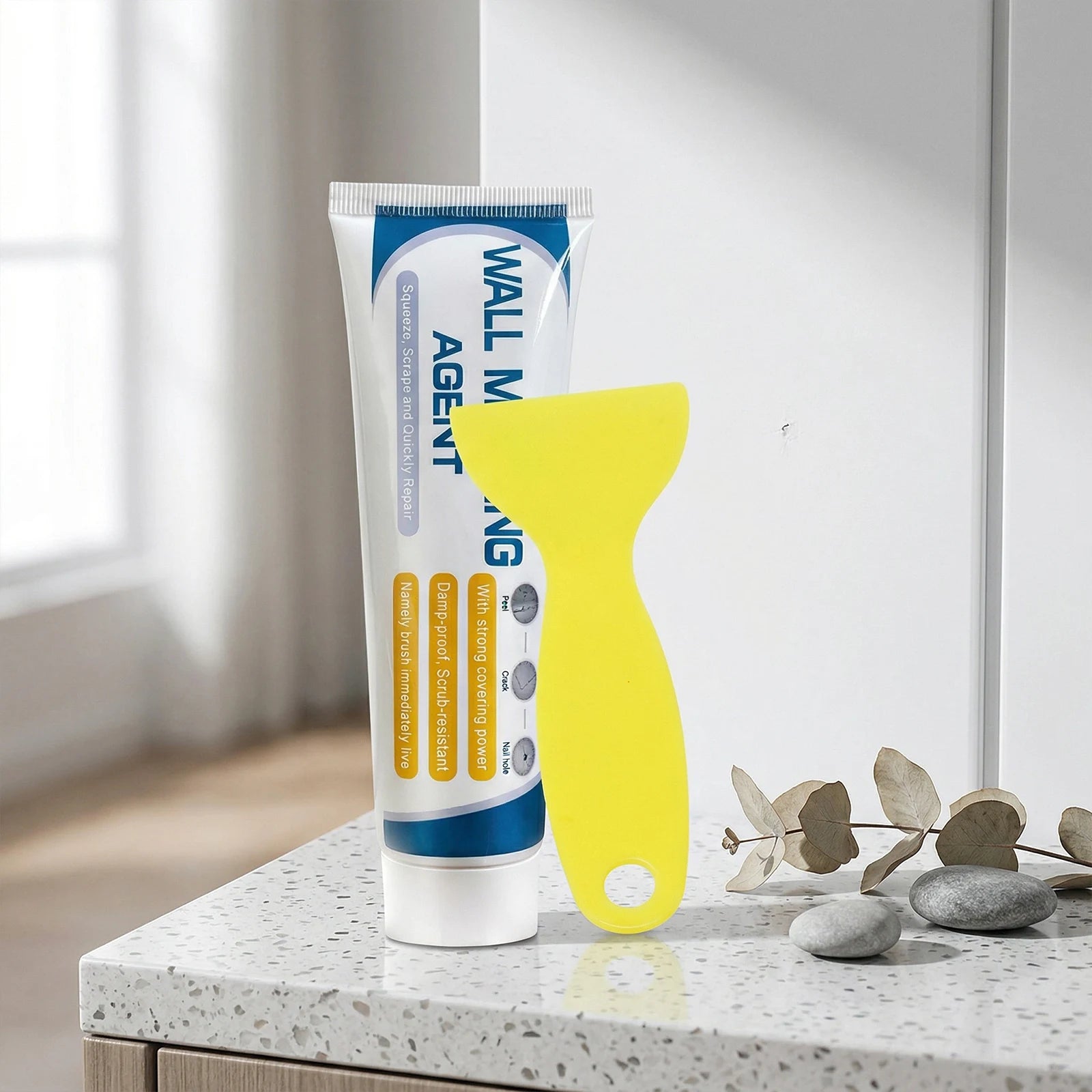 Wall Repair Paste with Scraper Strong Adhesion Paint Wall Surface Hole Fill Quick and Easy Solution Nail Hole Filler for Walls
